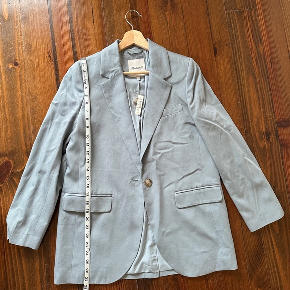 NWT Madewell Larsen Blazer in Drapeweave “Overcast” in size S - Picture 9 of 16